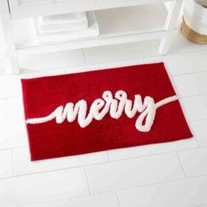 Bath Mat, Soft & Absorbent Rug, Reversible Holiday Home Decor